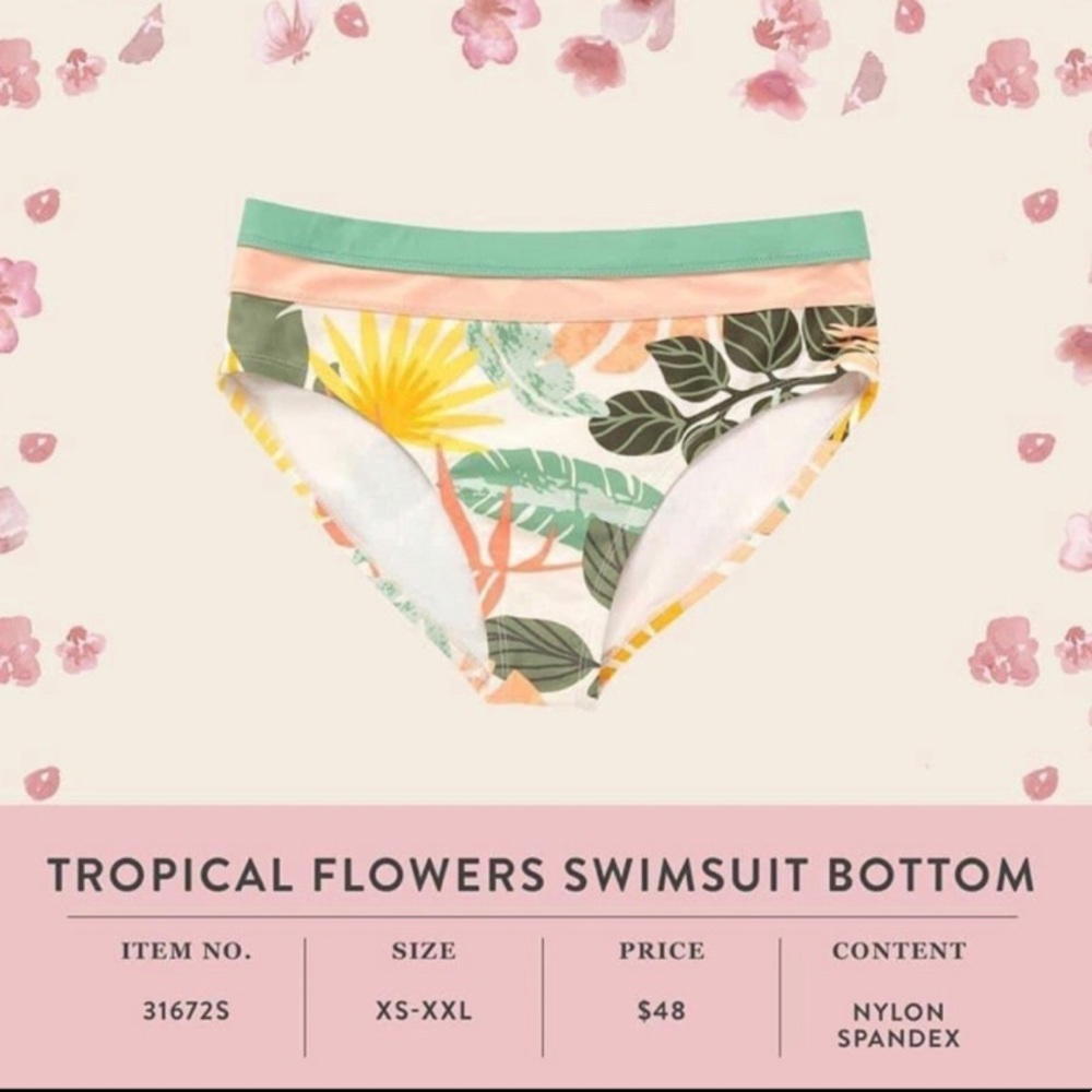 ⭐️LAST CHANCE⭐️ Matilda Jane Tropical Flowers Swim Bottoms